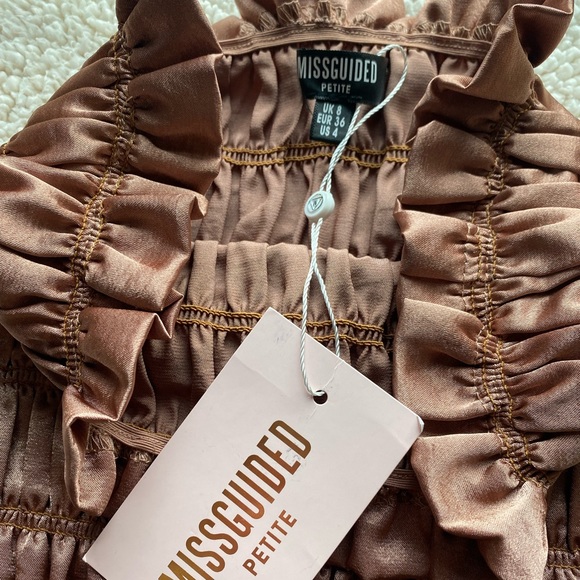 🌼HP🌼Missguided- Petite Shirred Mini Dress, SIZE: US 4, UK 8 - Picture 5 of 6